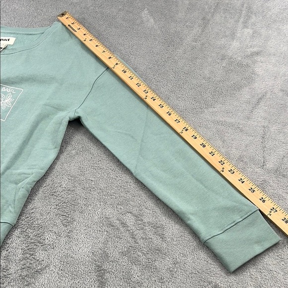 NEW PACT S 100% Organic Cotton Green Herbs Graphic Slouchy Sweatshirt Crew Women - Picture 7 of 11